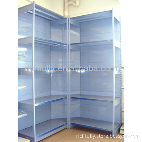RFY-SA02:Heavy-duty Supermarket Corner Modern Curved Wall Shelf with DOUBLE-POST